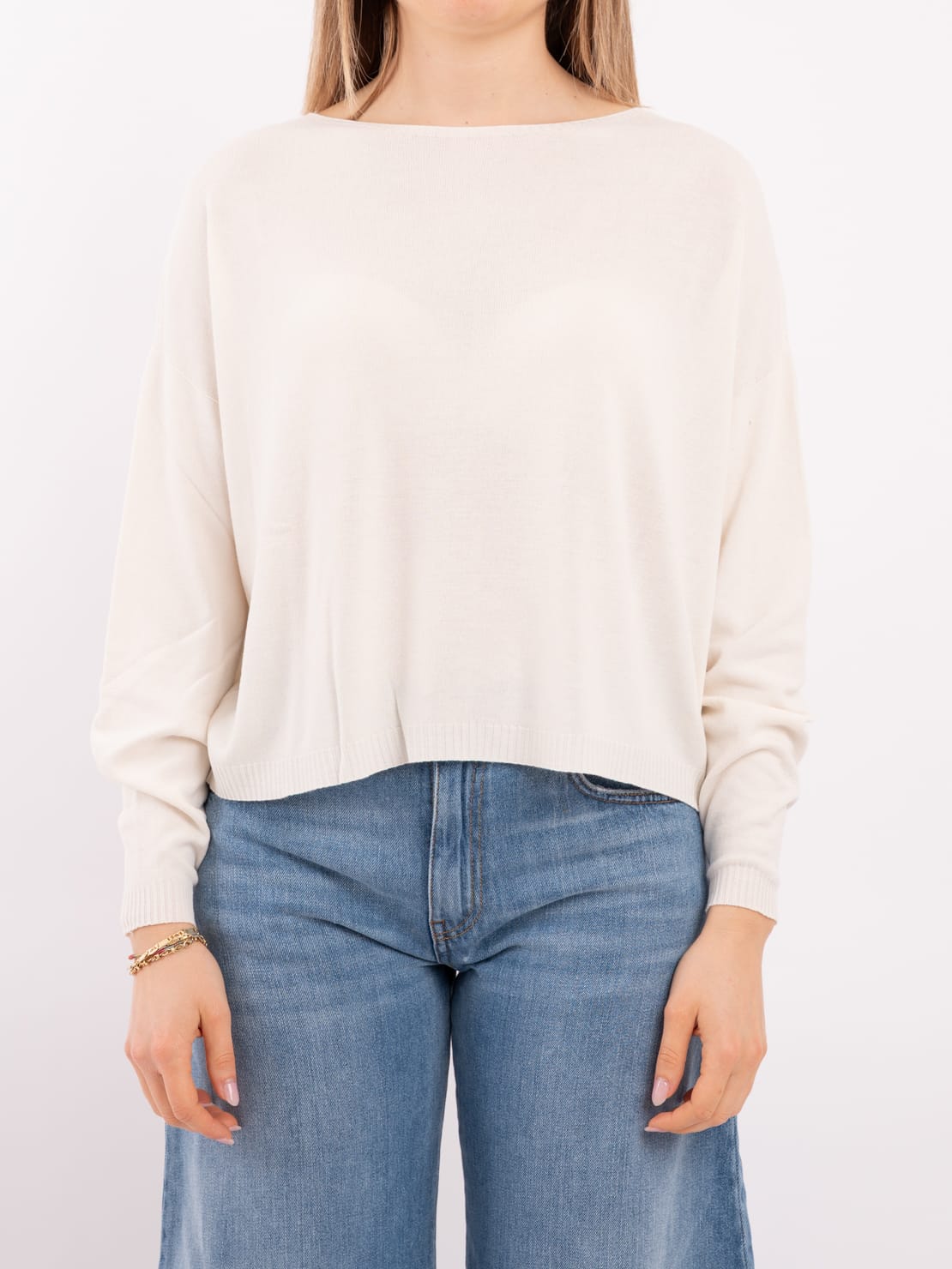 Pullover leggero crop burro