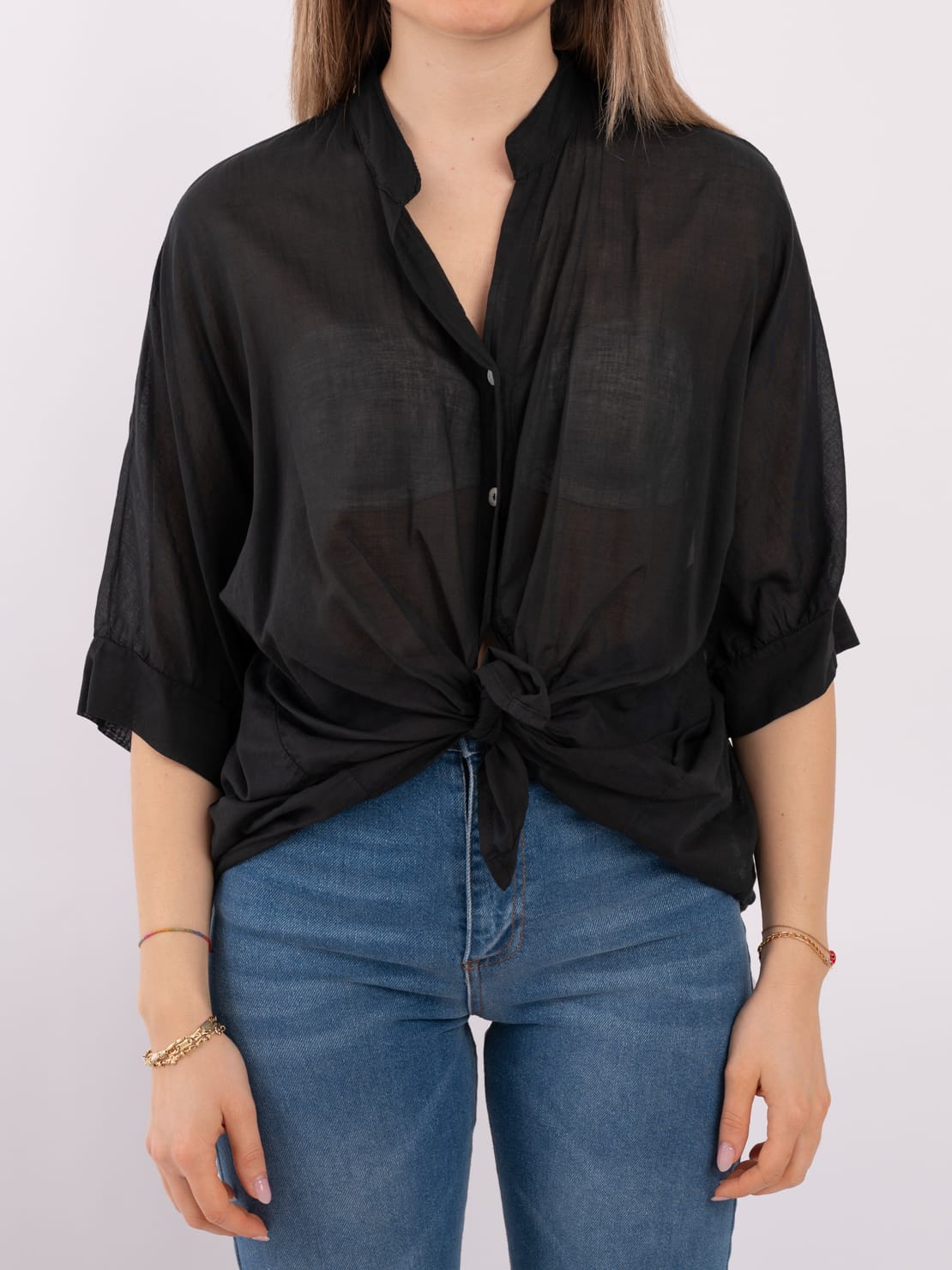 Camicia mezza manica nero