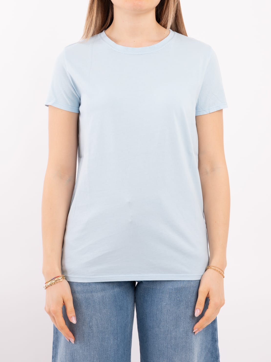T-shirt basica slim azzurro