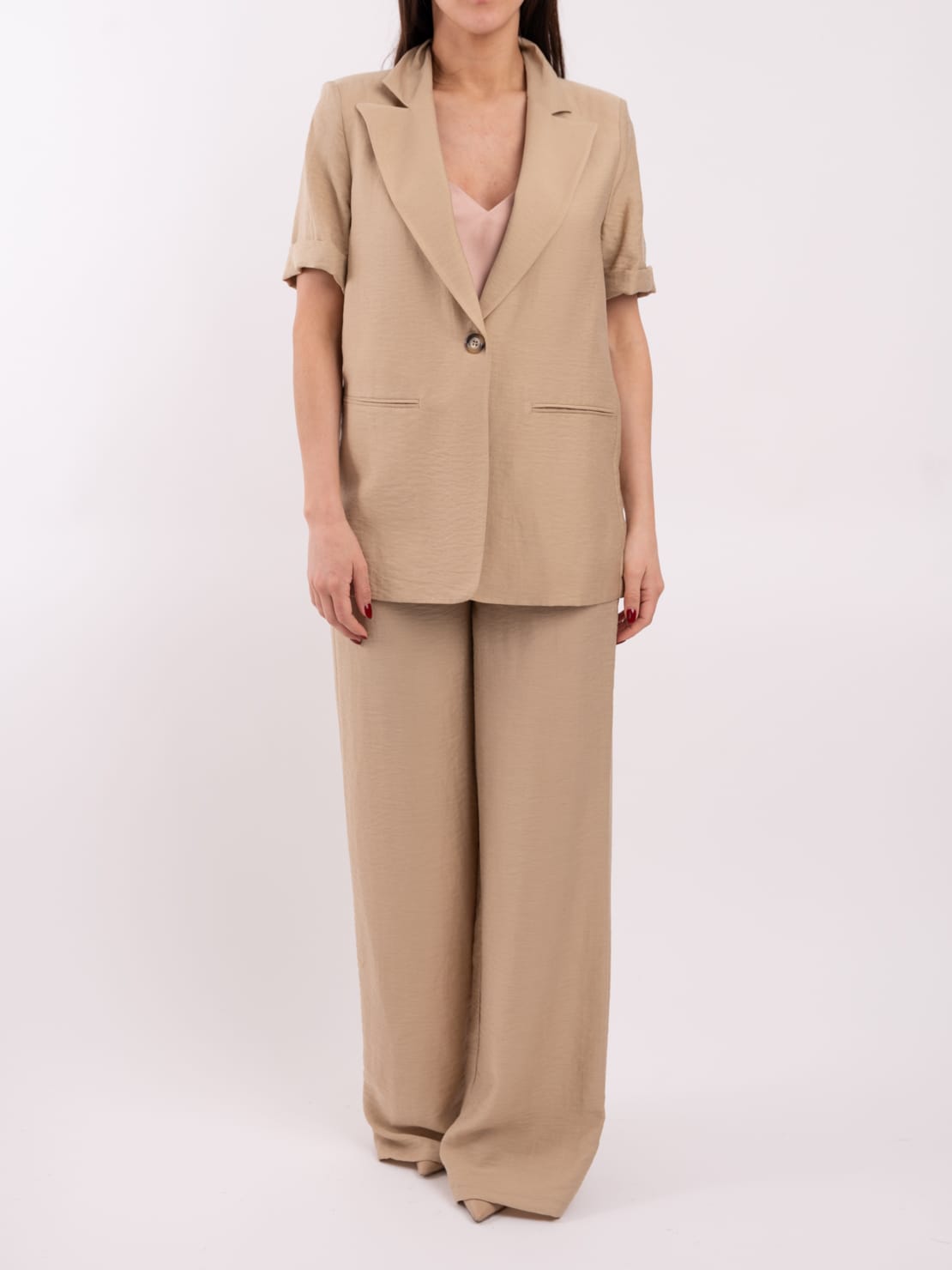 Completo Giacca mezza manica beige