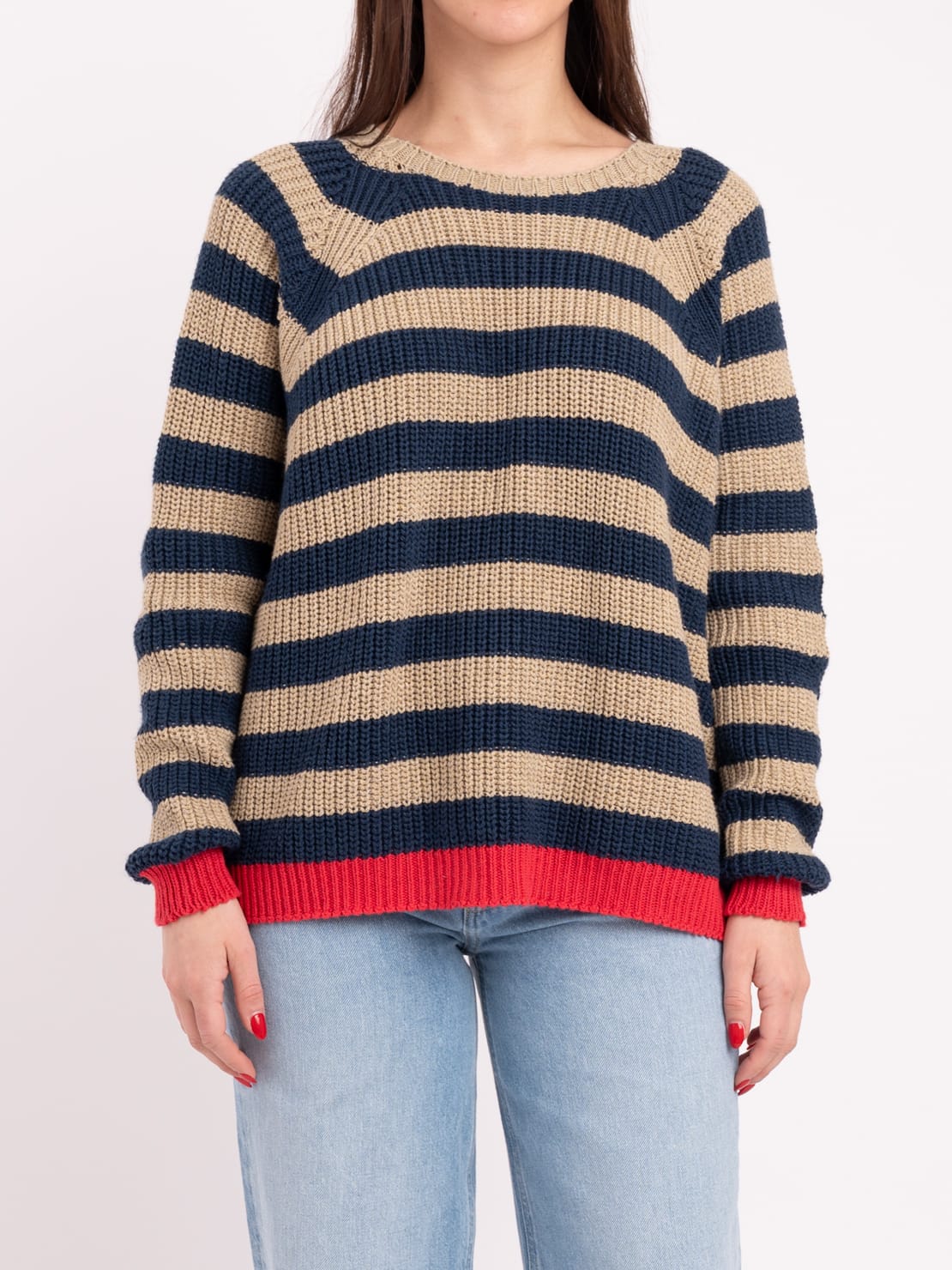 Maglia pannocchia rosso/blu