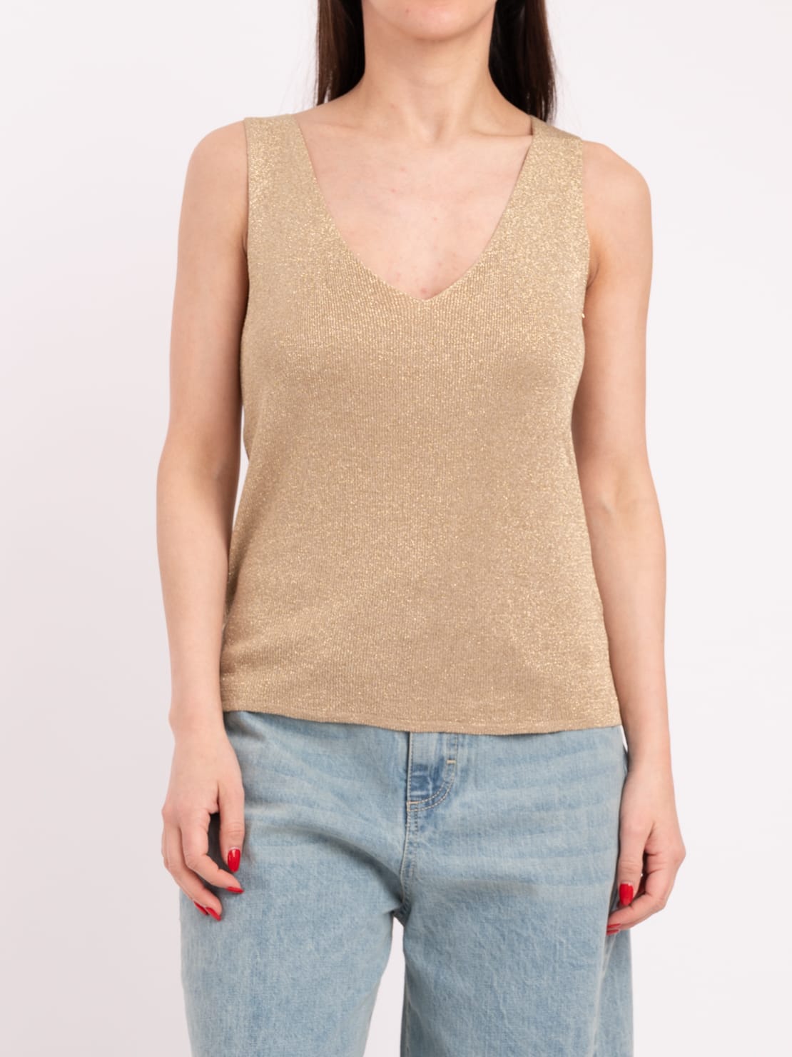 Canotta lurex sabbia