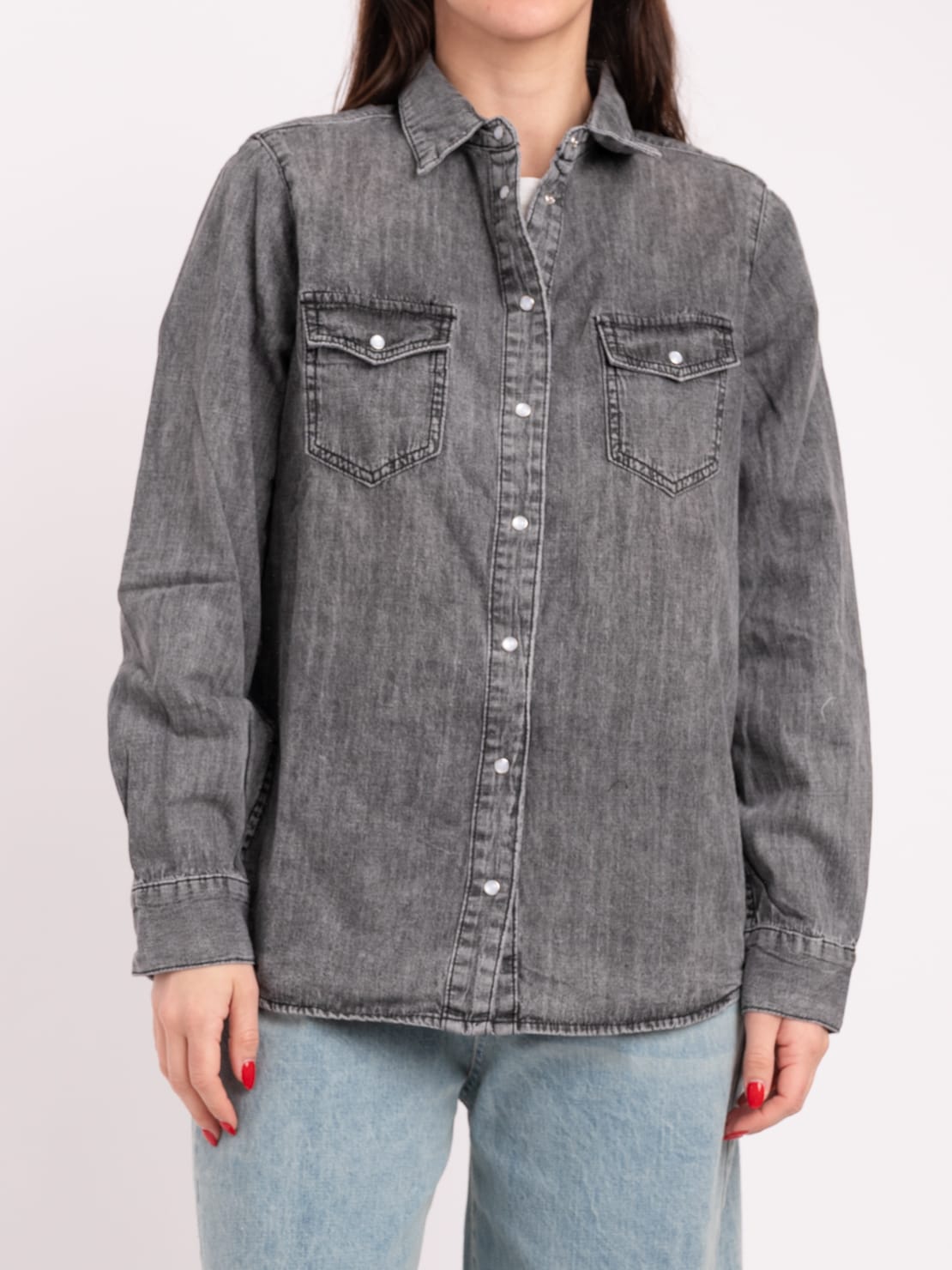Camicia in jeans grigio