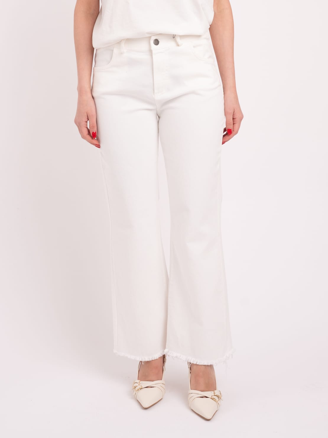 Pantalone trombetta bianco
