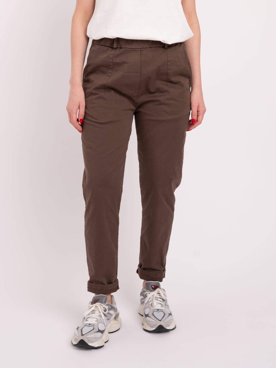 Pantalone elastico in vita cioccolato