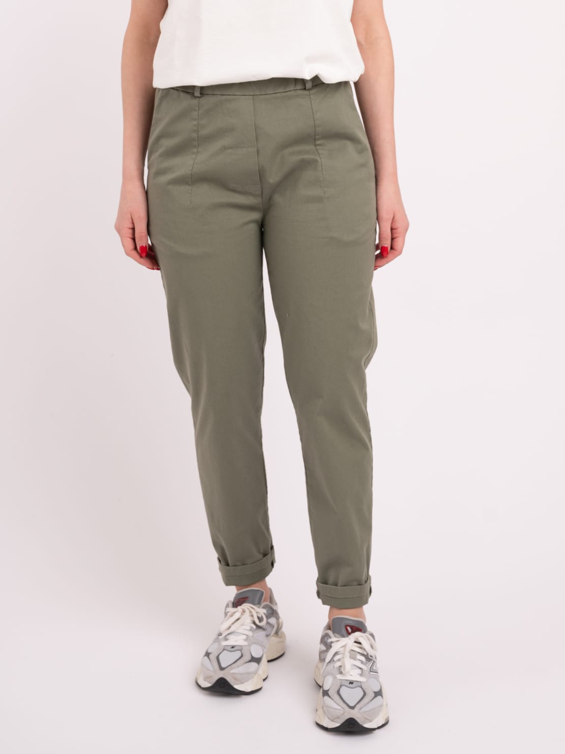 Pantalone elastico in vita rosmarino