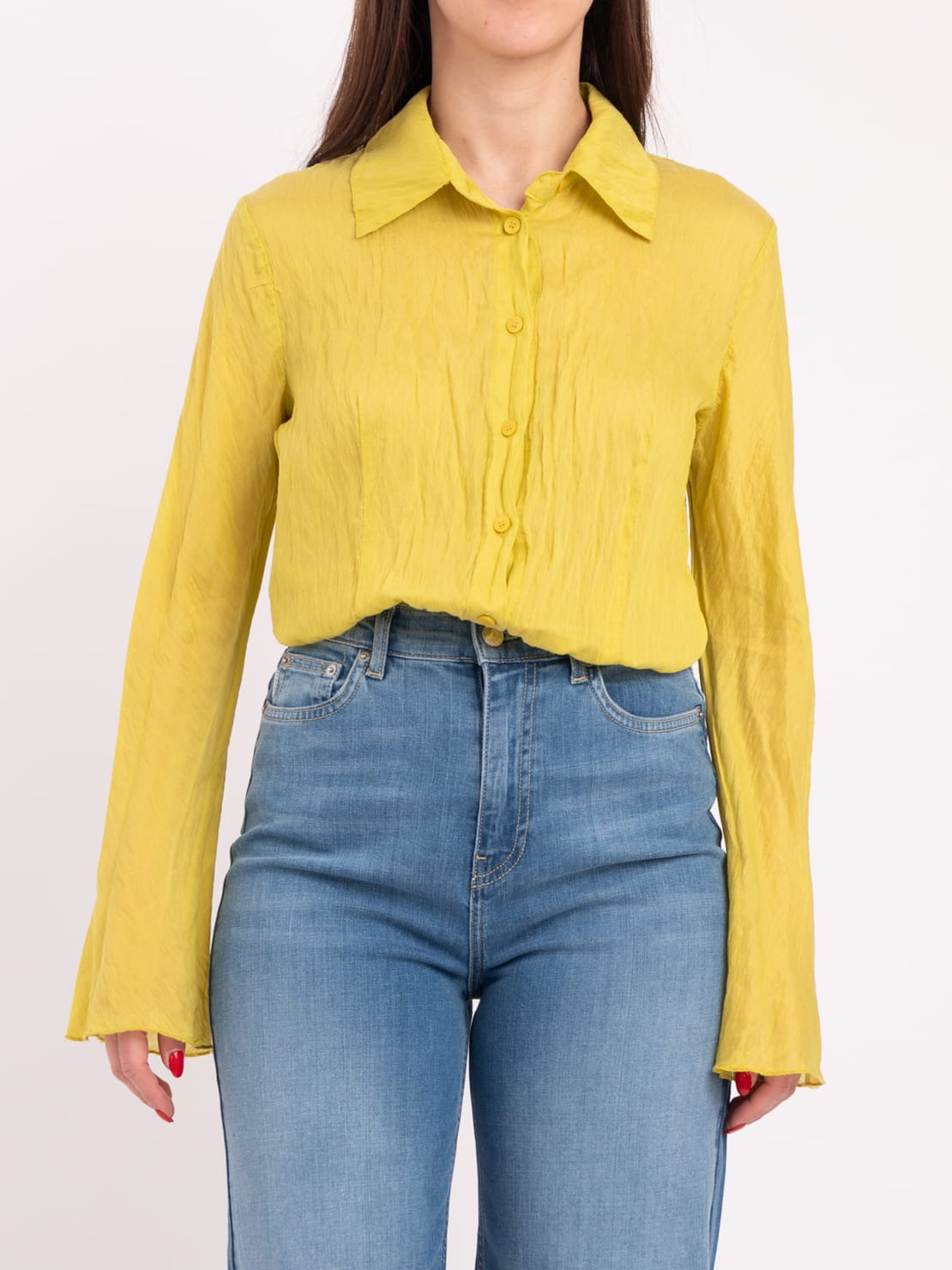 Camicia goffrata lime
