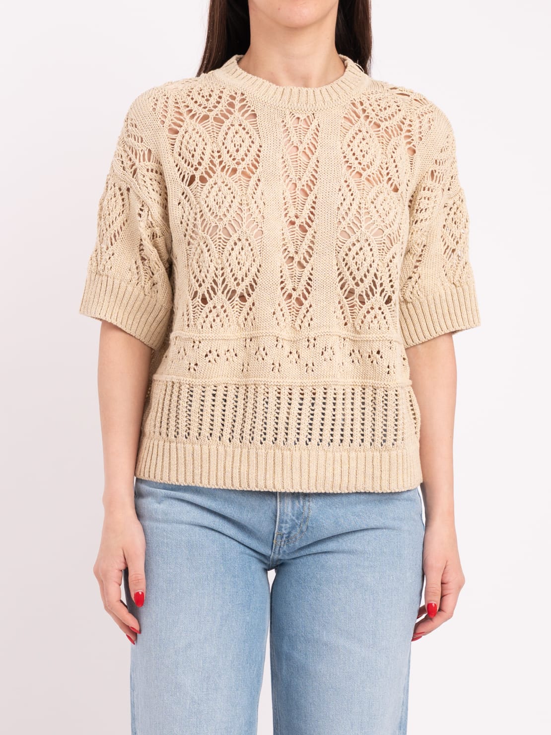 Maglia CROCHET beige