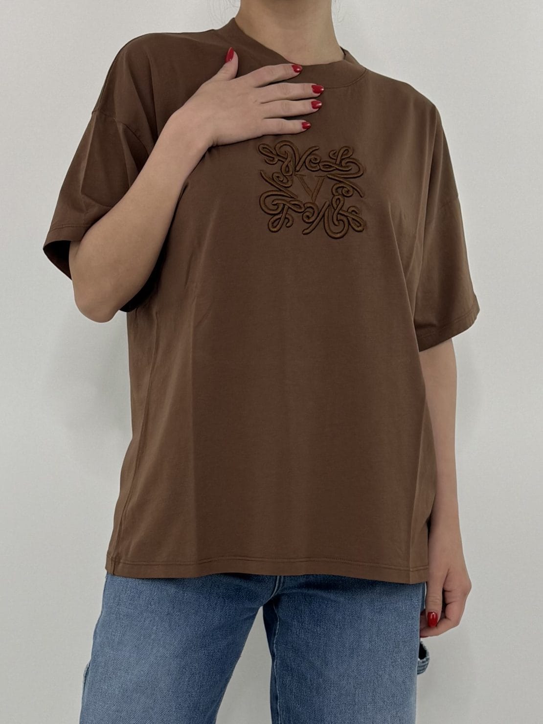 T-shirt ricamo grande moro