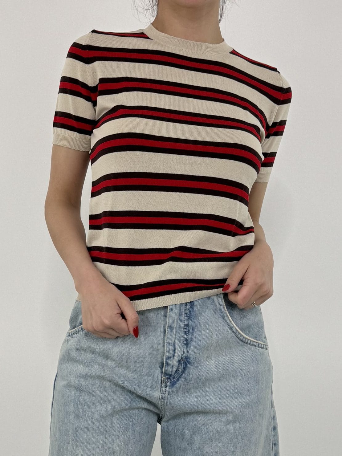 T-shirt slim beige/moro