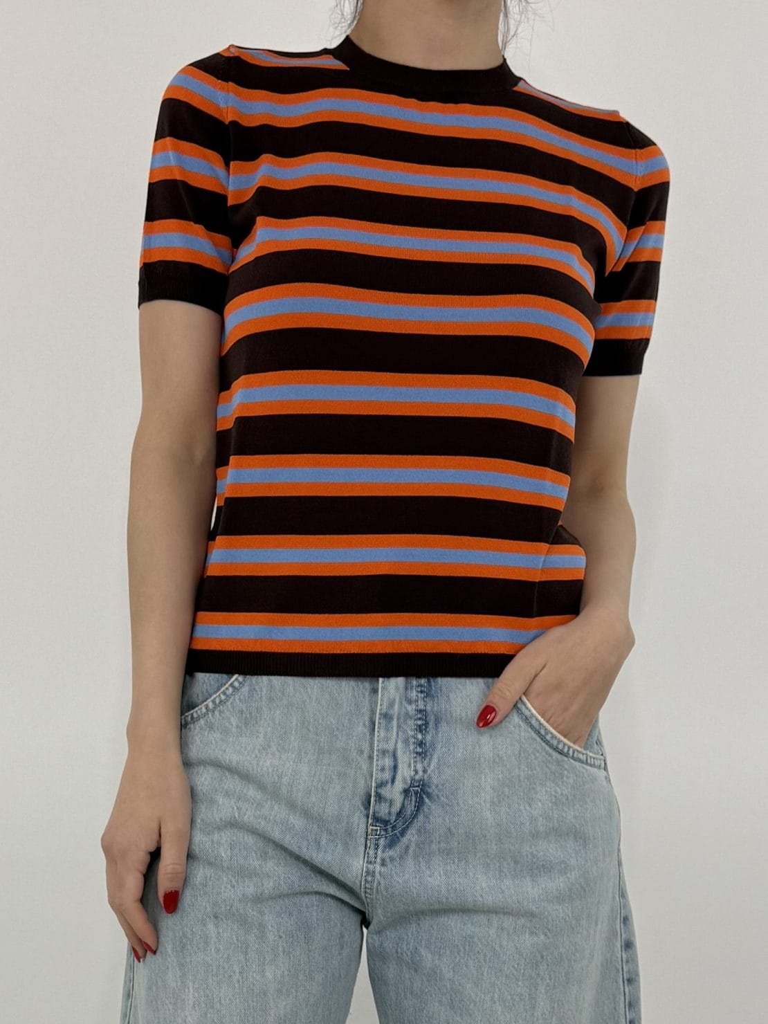 T-shirt slim moro/arancio