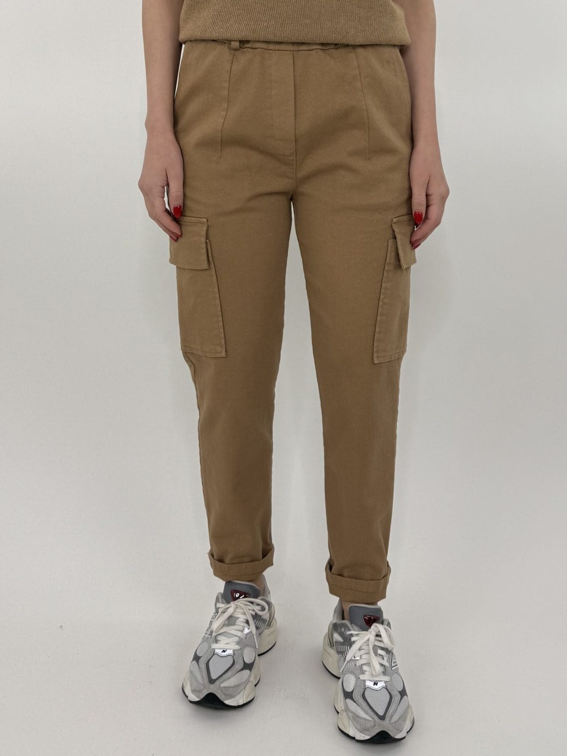 Pantalone cargo avena
