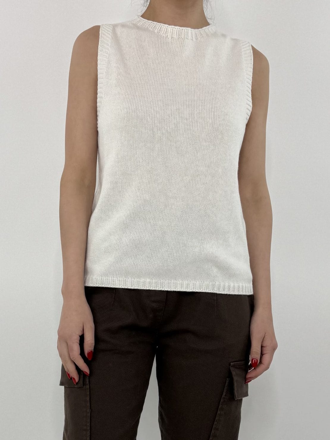 Gilet slim panna