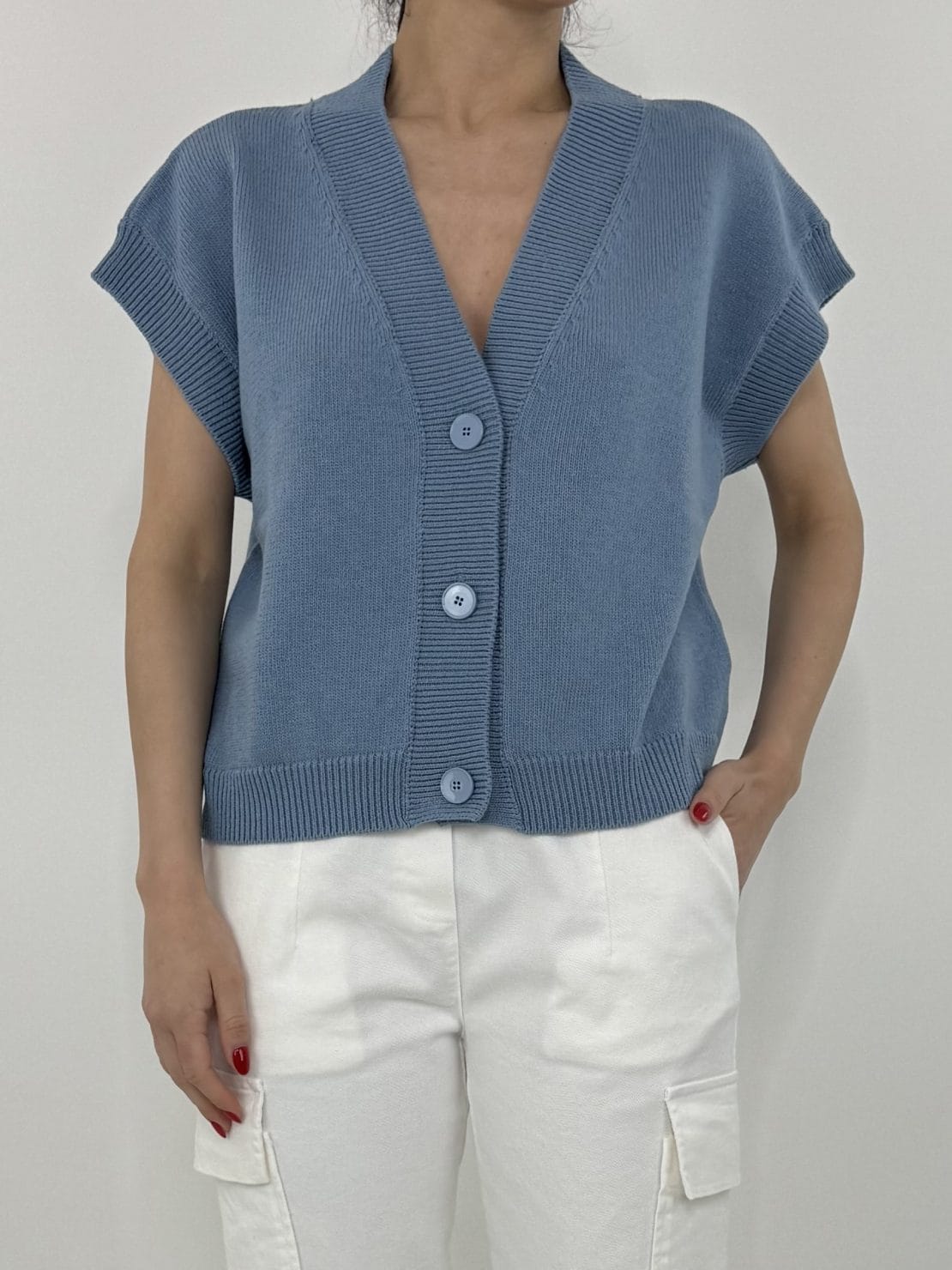 Gilet 3 bottoni carta da zucchero