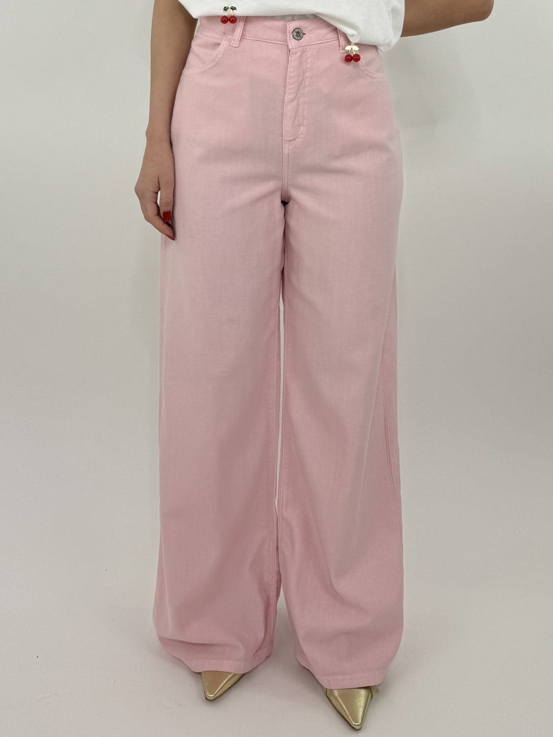 Jeans tasche ampie leggero rosa