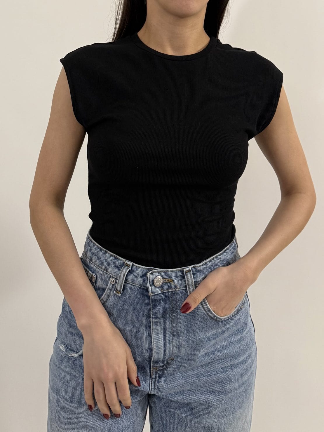 Body smanicato nero