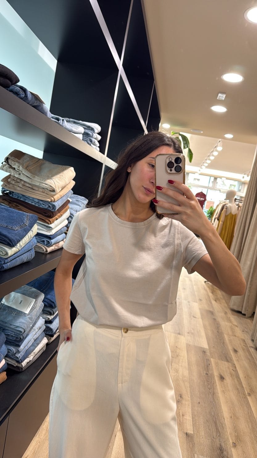 T-shirt basica slim grigio tortora