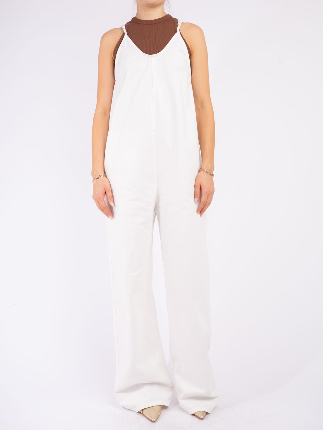 Tuta denim bianco