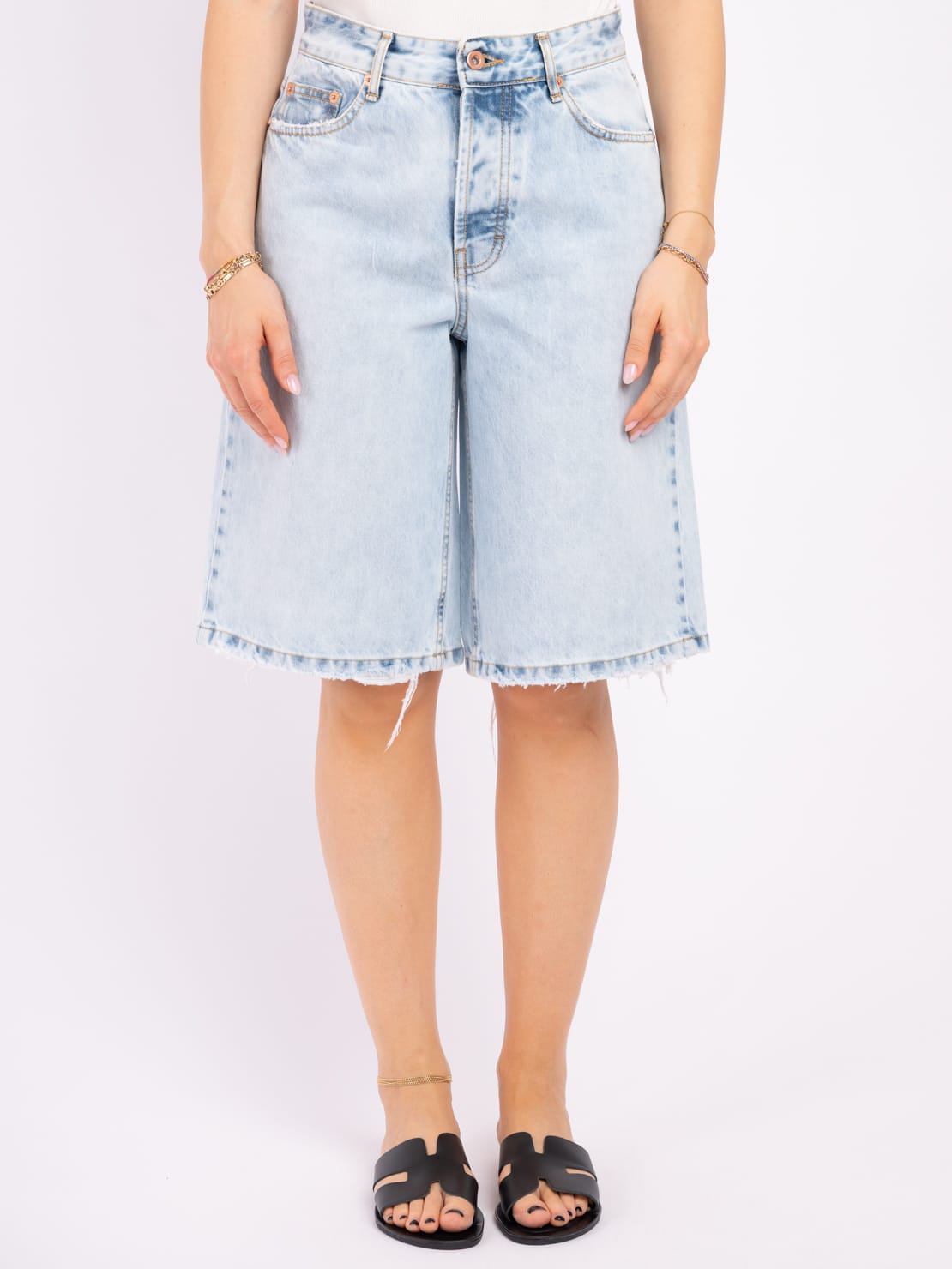 Bermuda jeans slavato