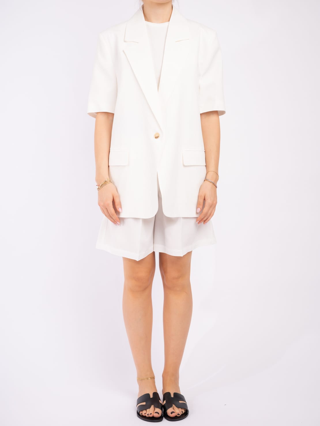 Giacca mezza manica lino bestseller bianco