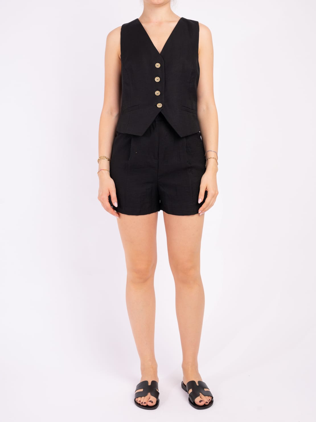 Completo gilet + shorts nero