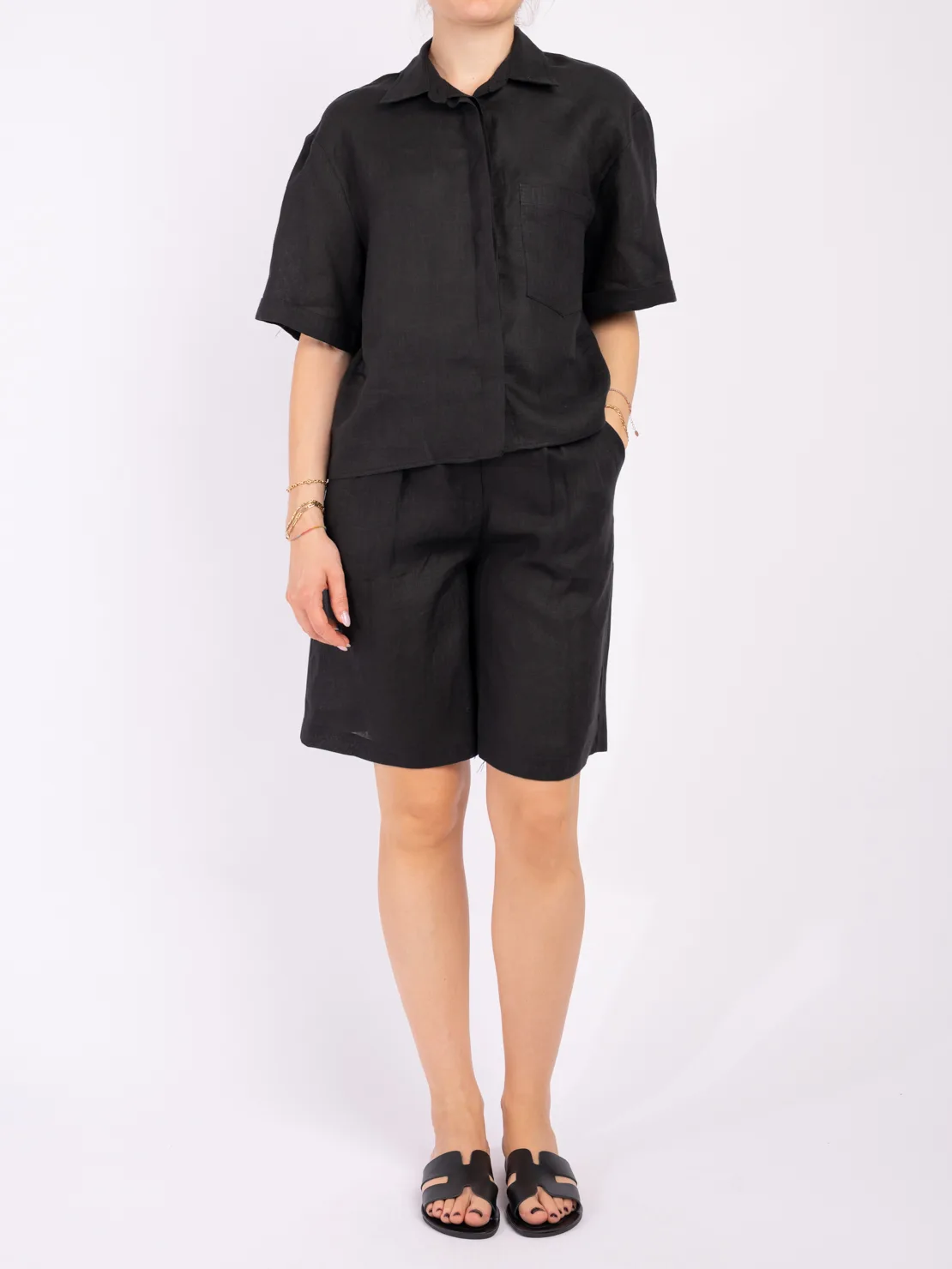 Camicia 100% lino nero