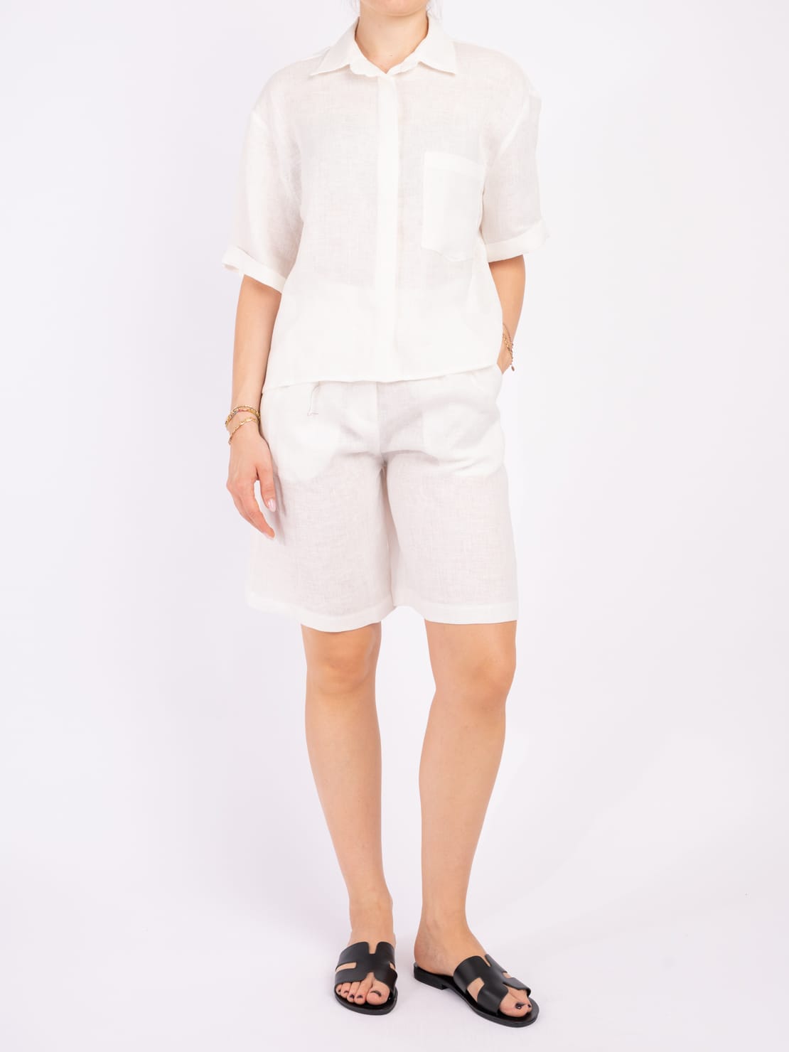 Camicia 100% lino bianco