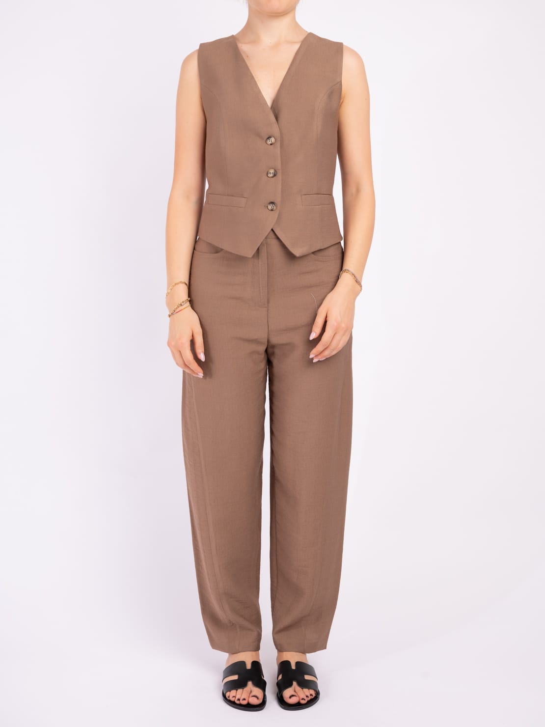 Completo gilet 3 bottoni marrone