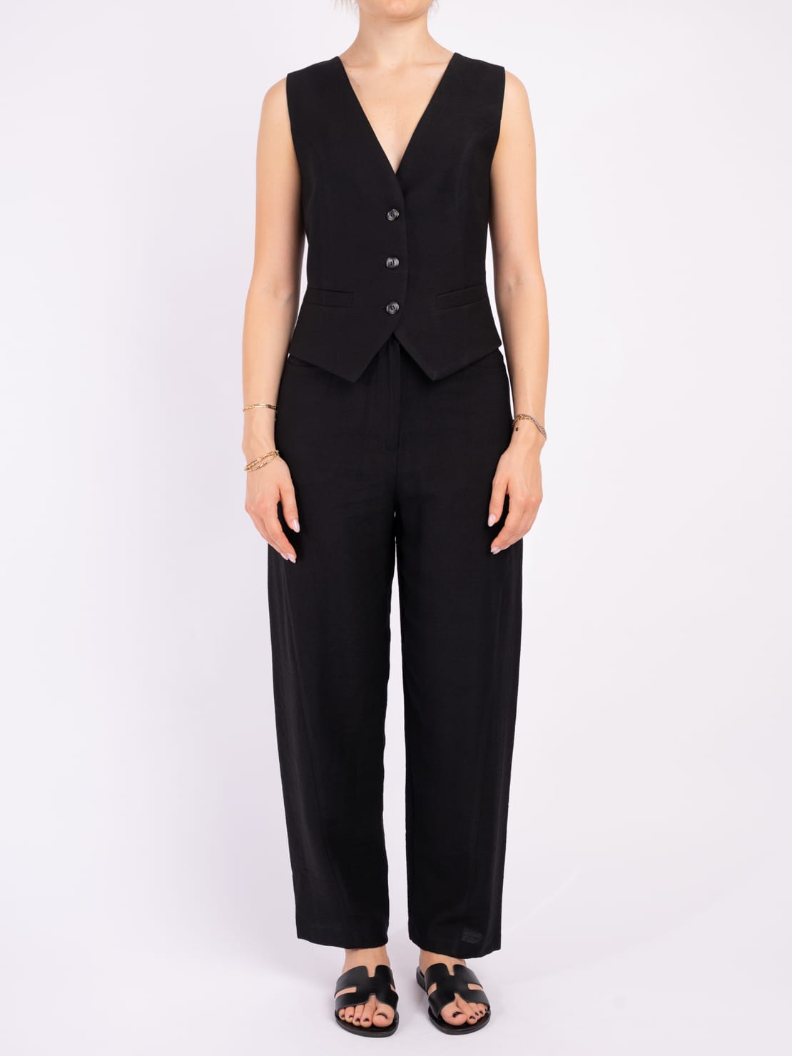 Completo gilet 3 bottoni nero