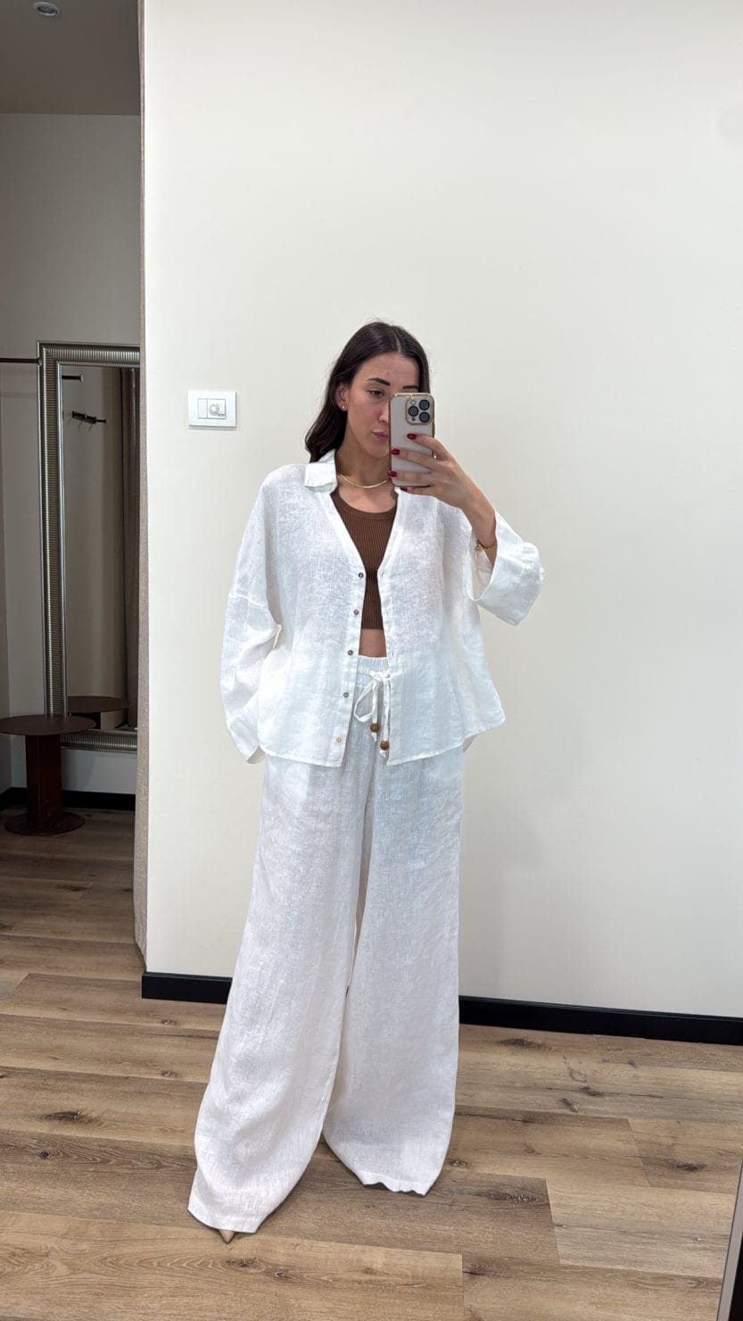 Pantalone bianco 100% lino