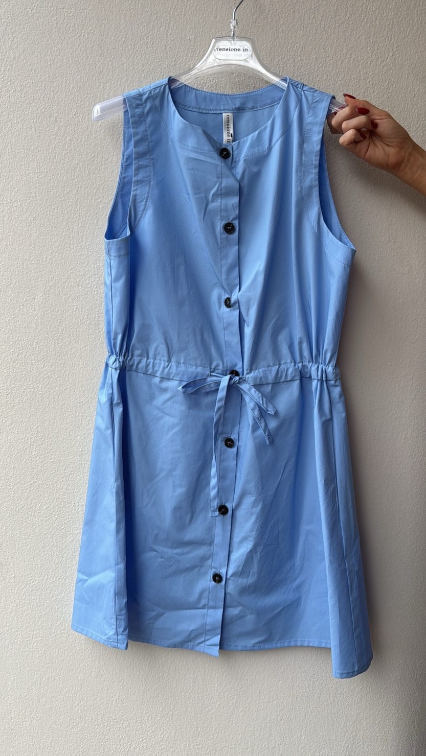 Abito chemisier corto azzurro