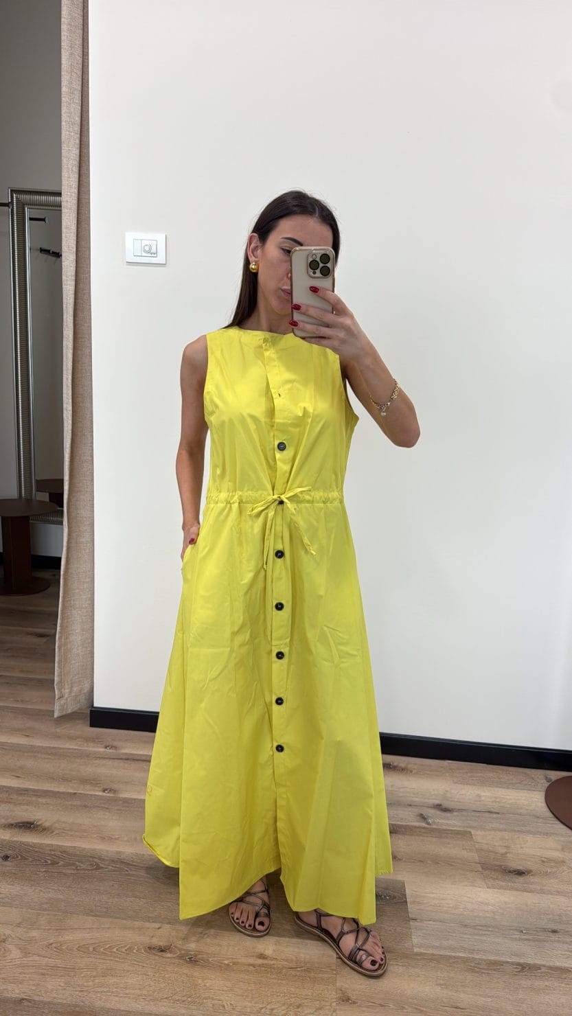 Abito chemisier lungo giallo