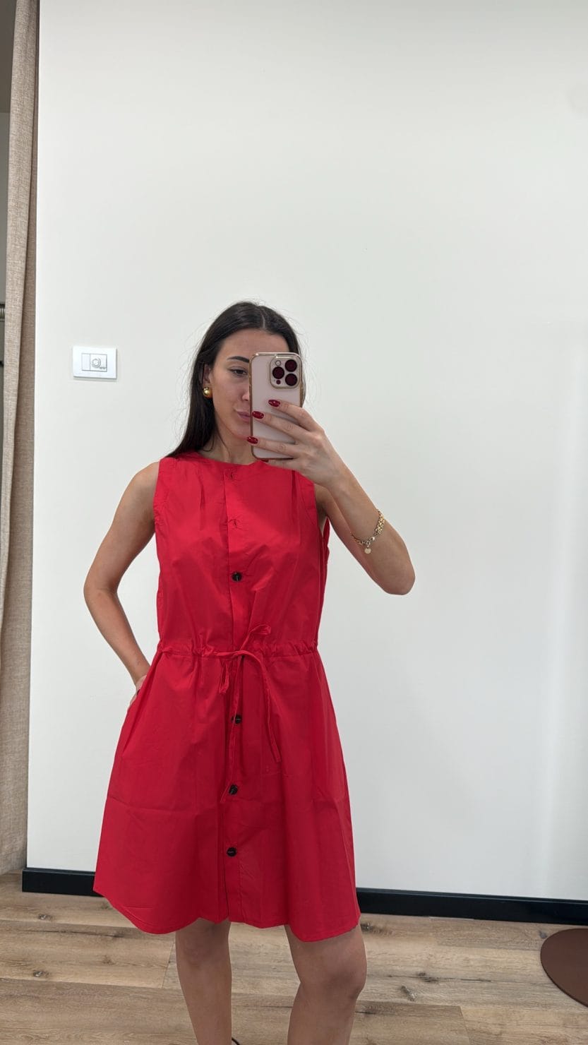 Abito chemisier corto rosso