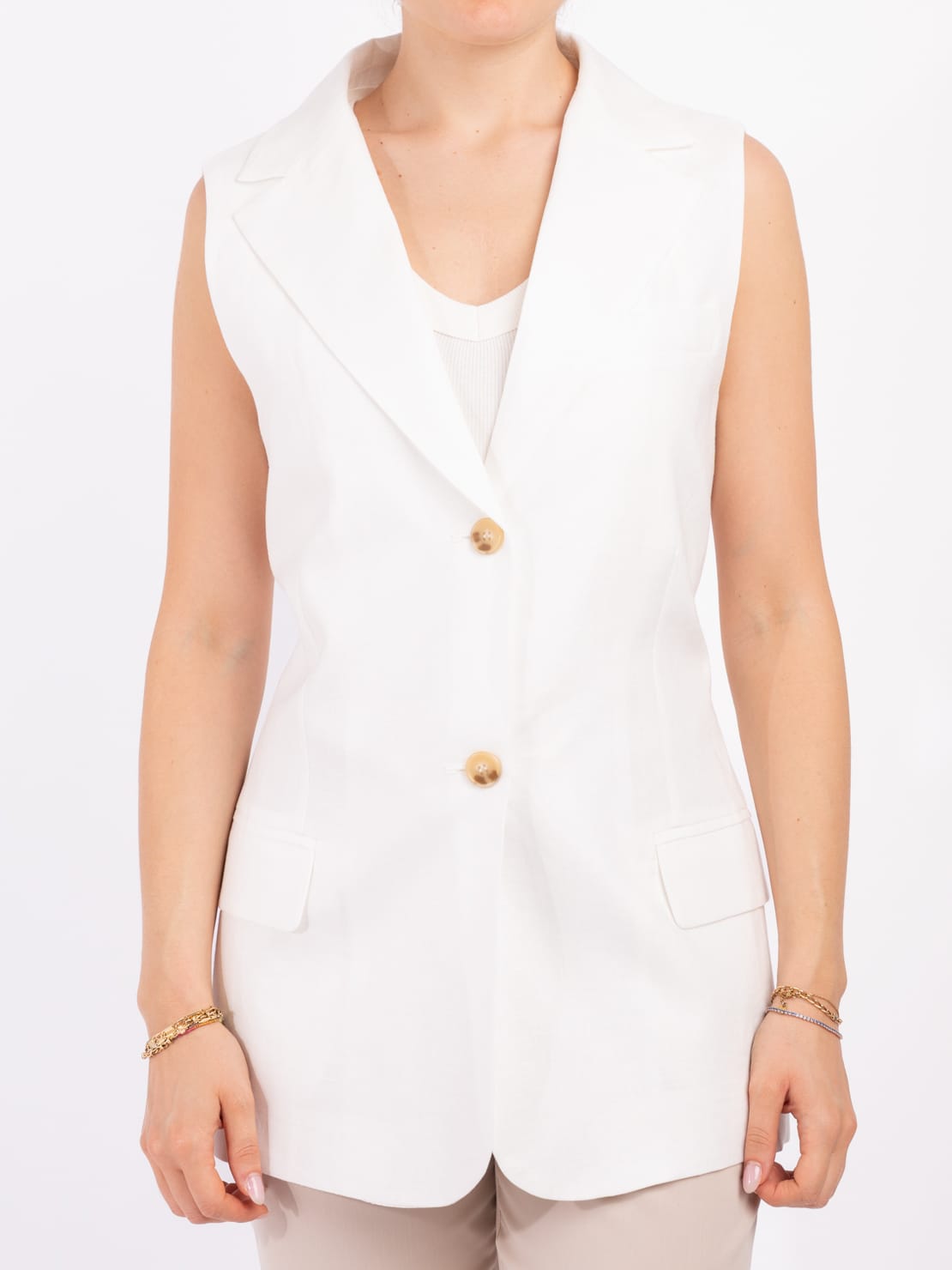 Gilet lungo bianco