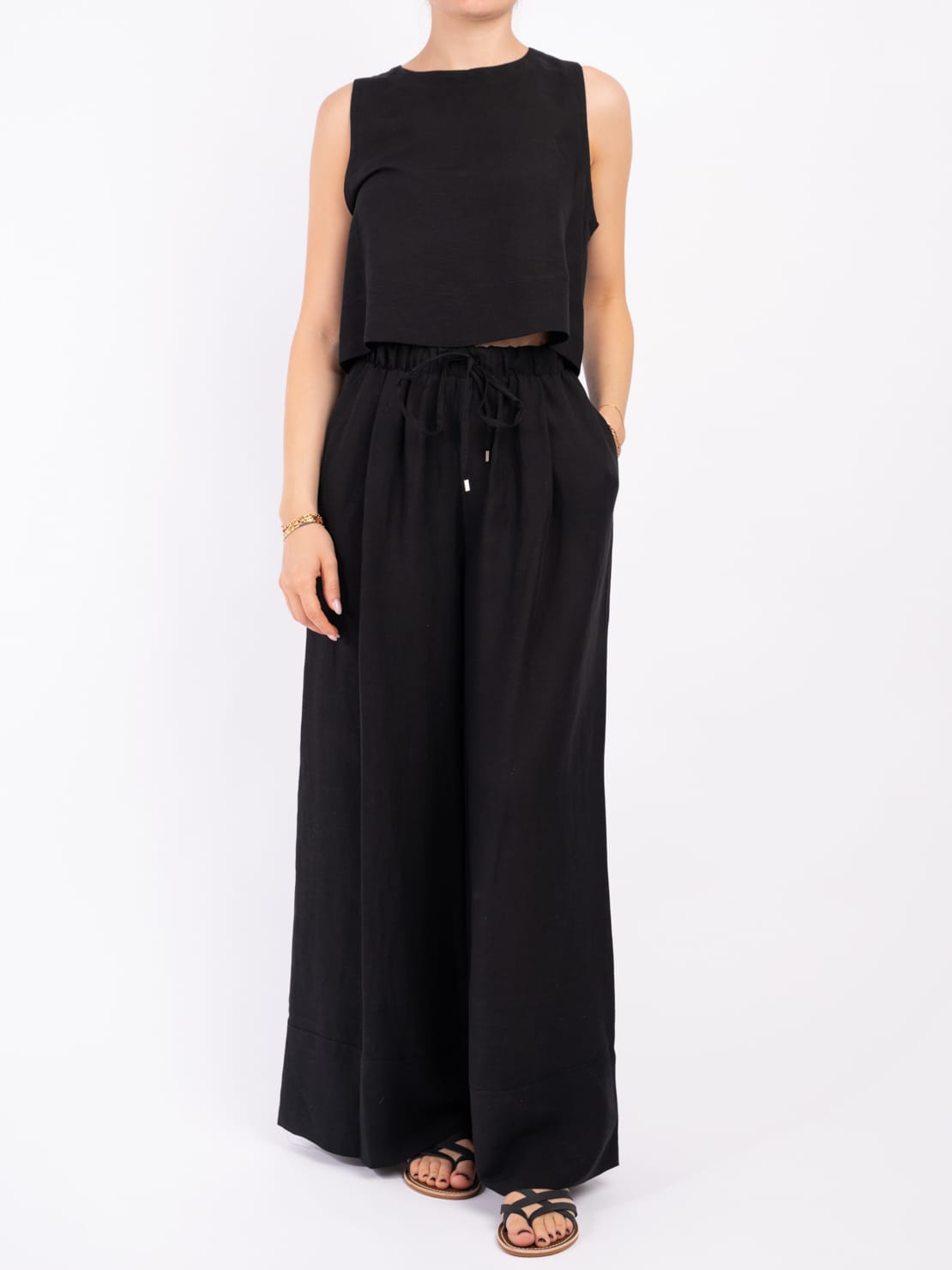 Completo top + pantalone balza nero