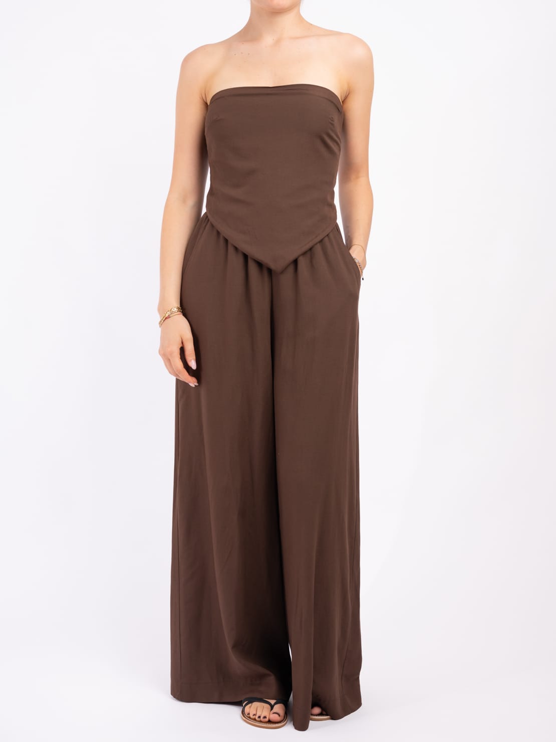 Top a fascia elasticato moro