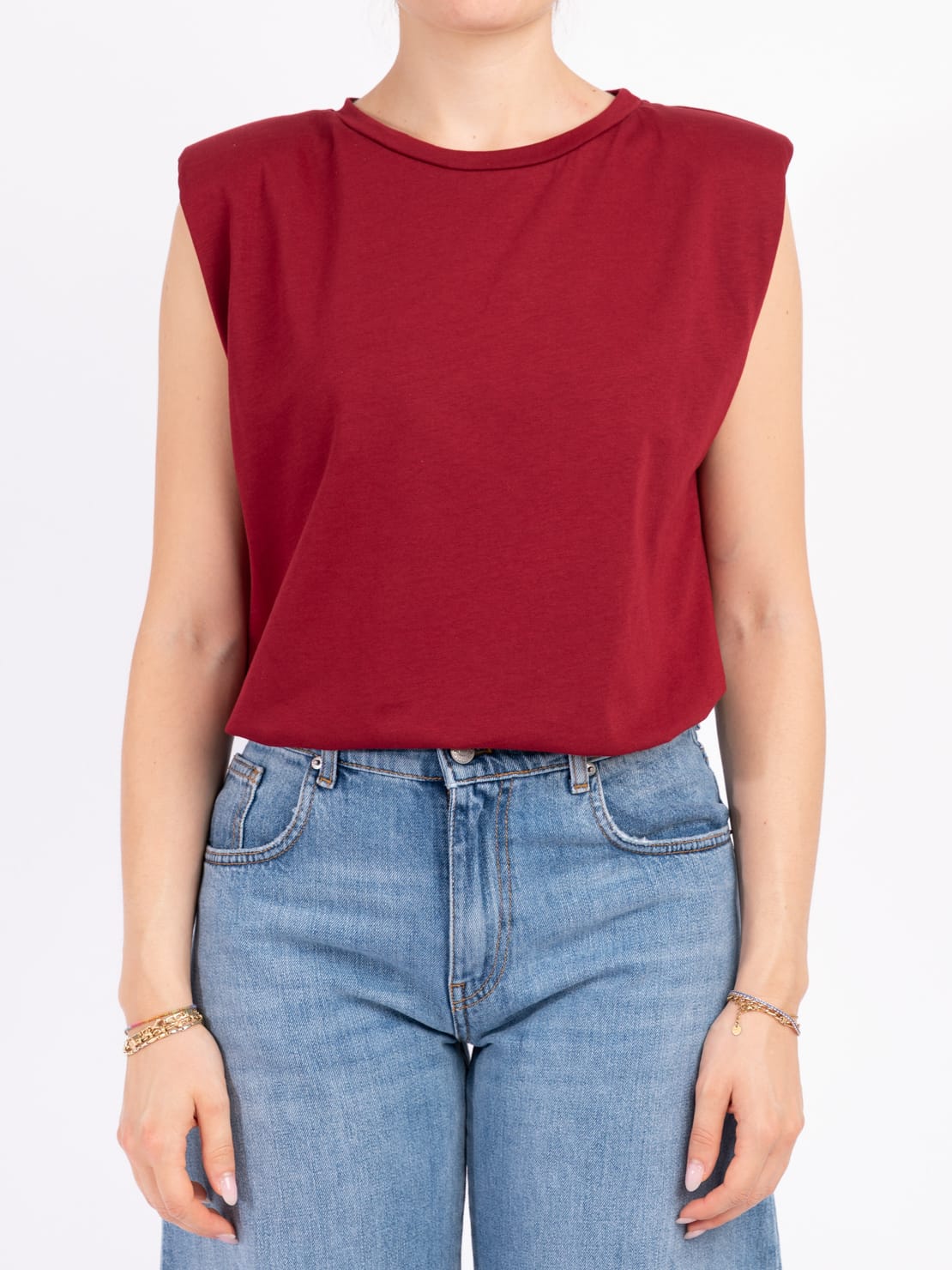 T-shirt smanicata spallone india