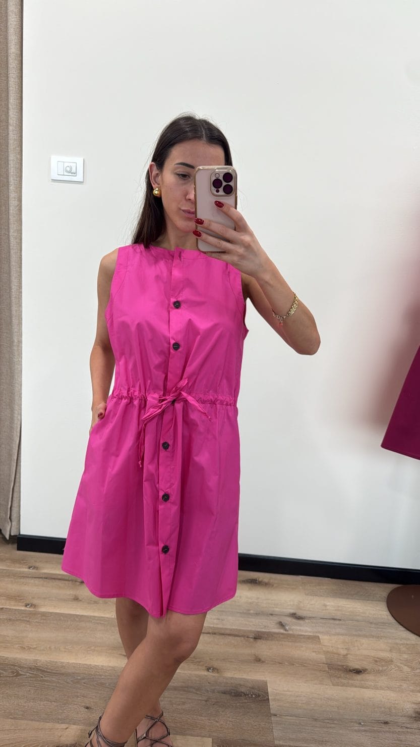 Abito chemisier corto fuxia