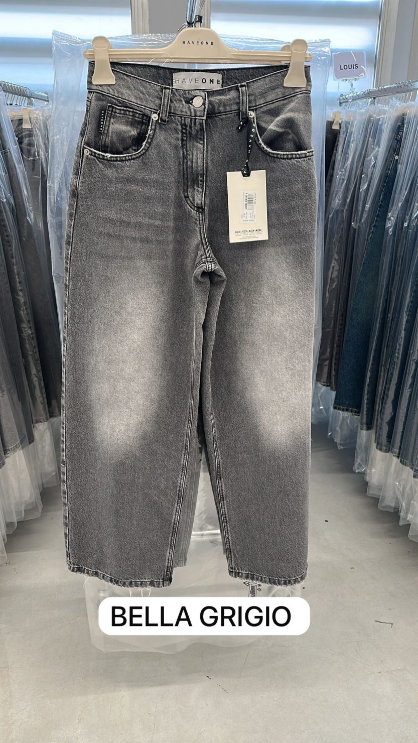 Jeans Bella grigio senza strappi