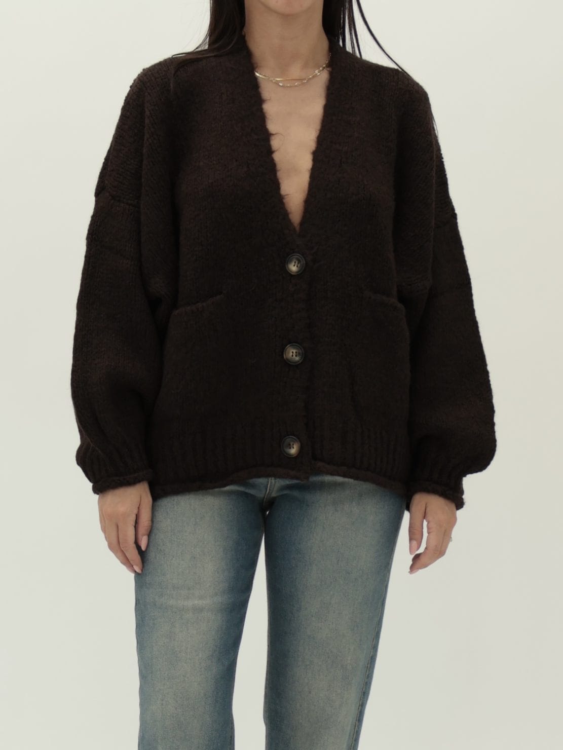 Cardigan 3 bottoni moro