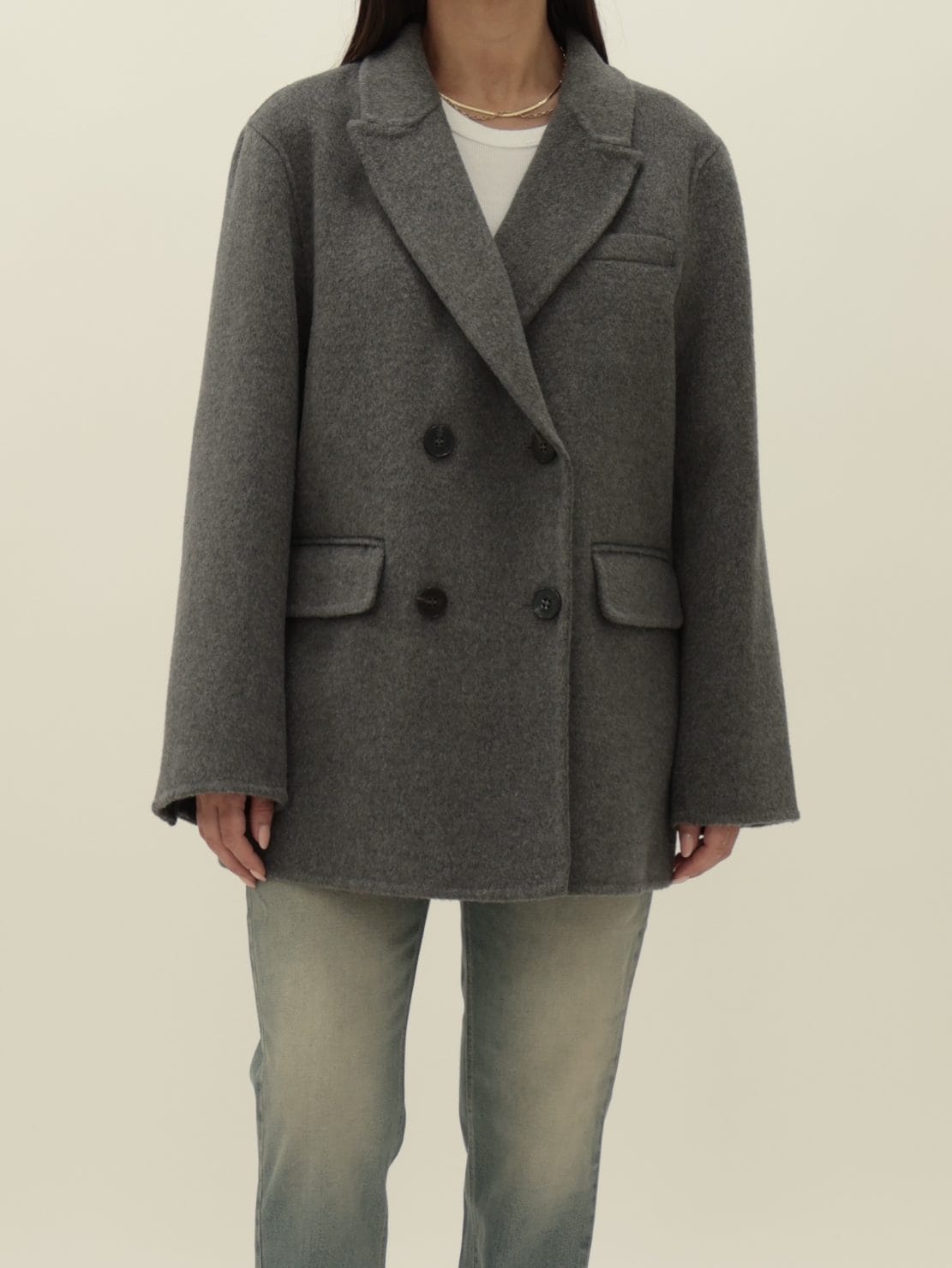 Cappotto hand made corto doppiopetto grigio
