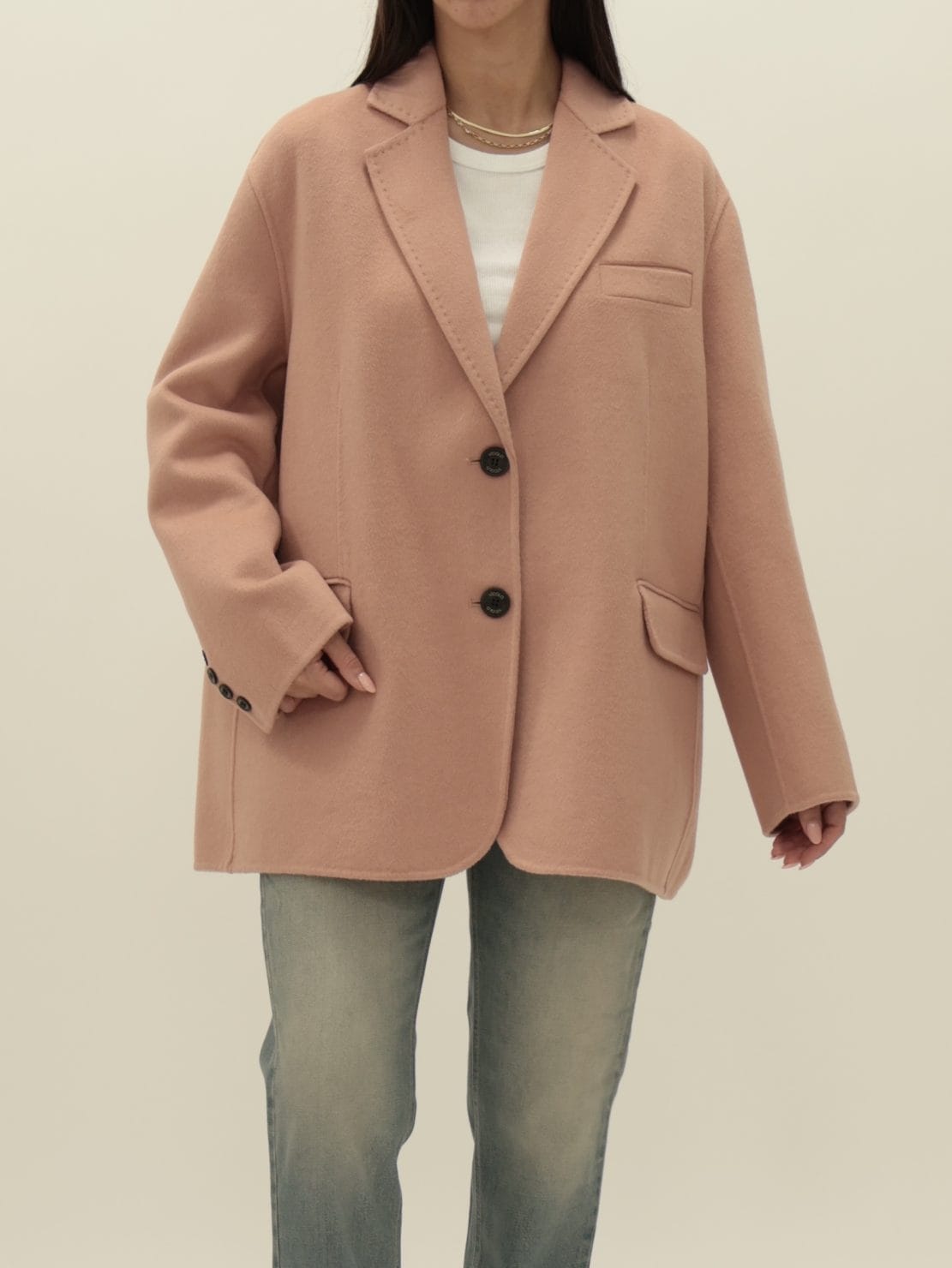 Cappotto hand made corto rosa antico