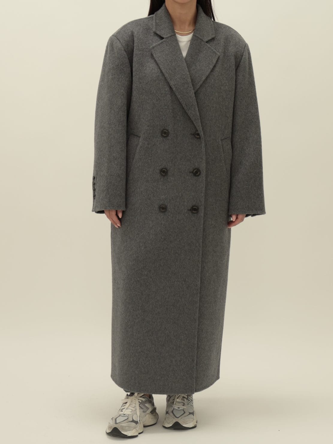 Cappotto hand made lungo doppiopetto grigio