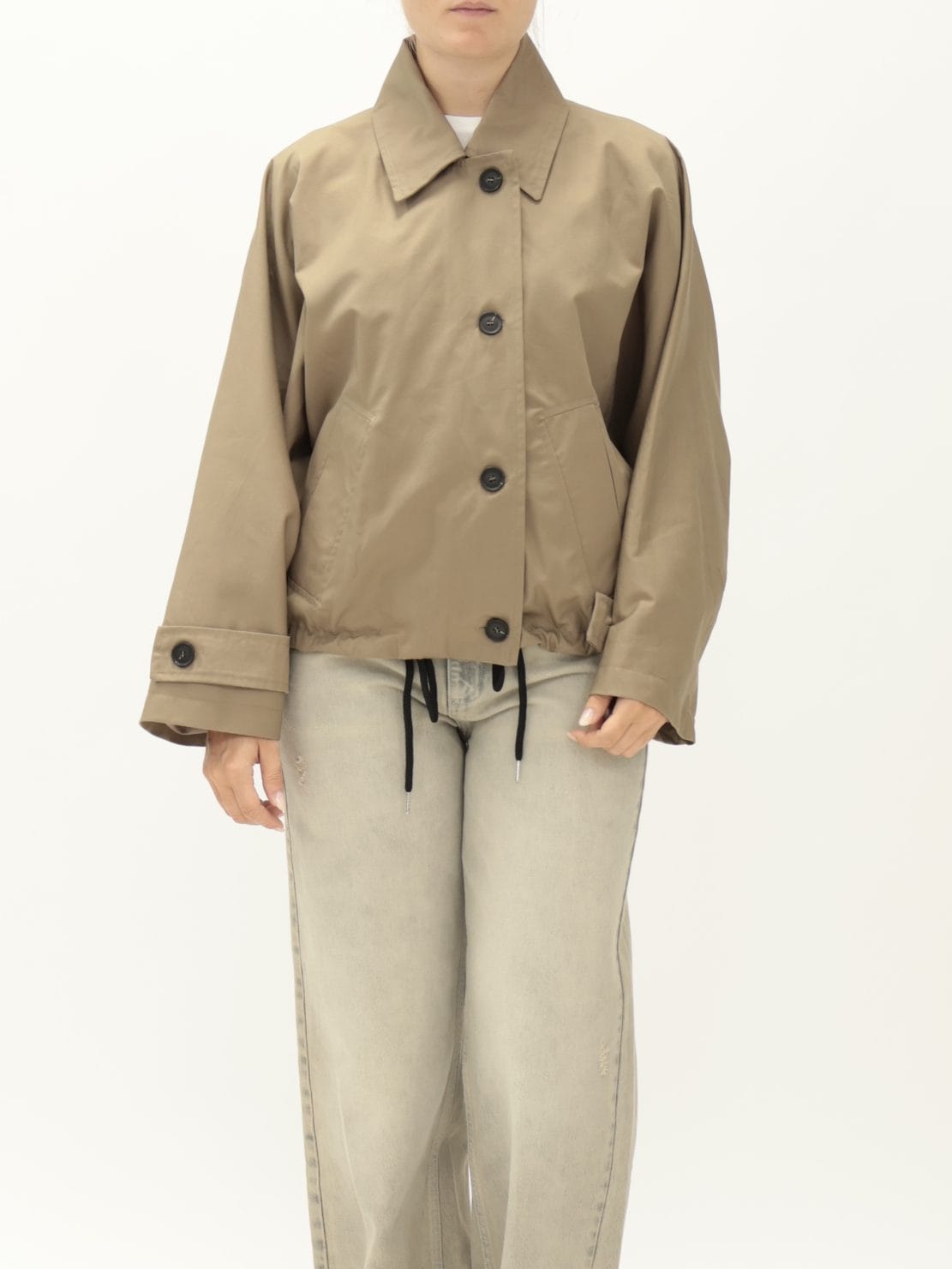 Trench Bottoni zip Tortora