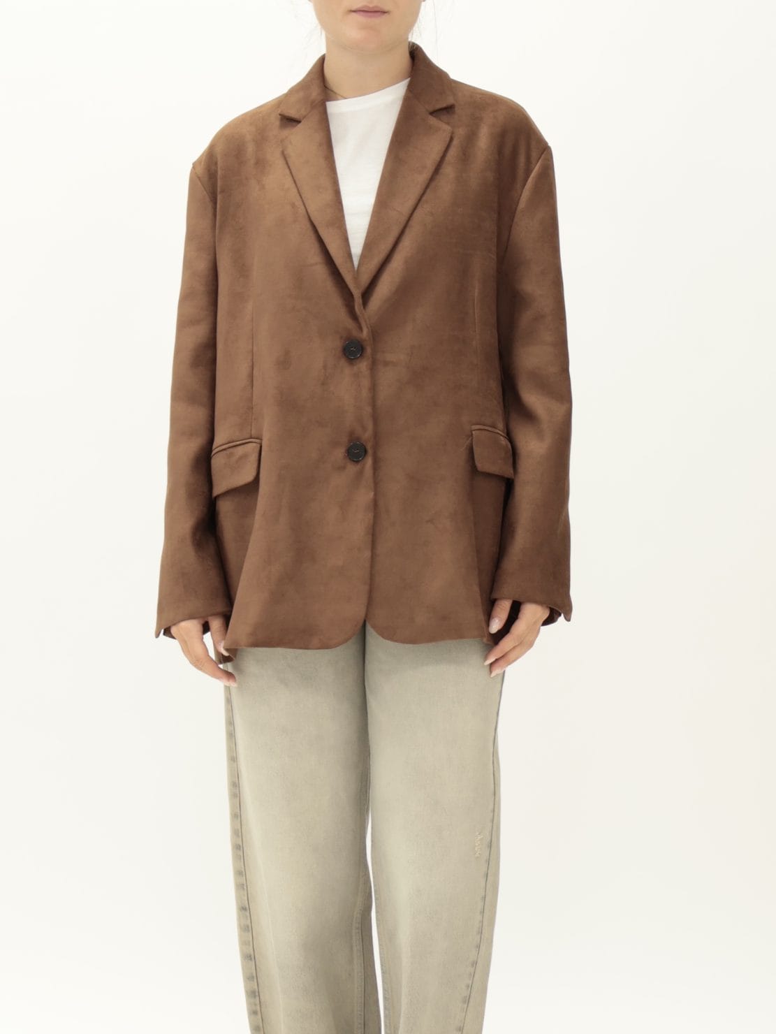 Giacca Suede over Marrone