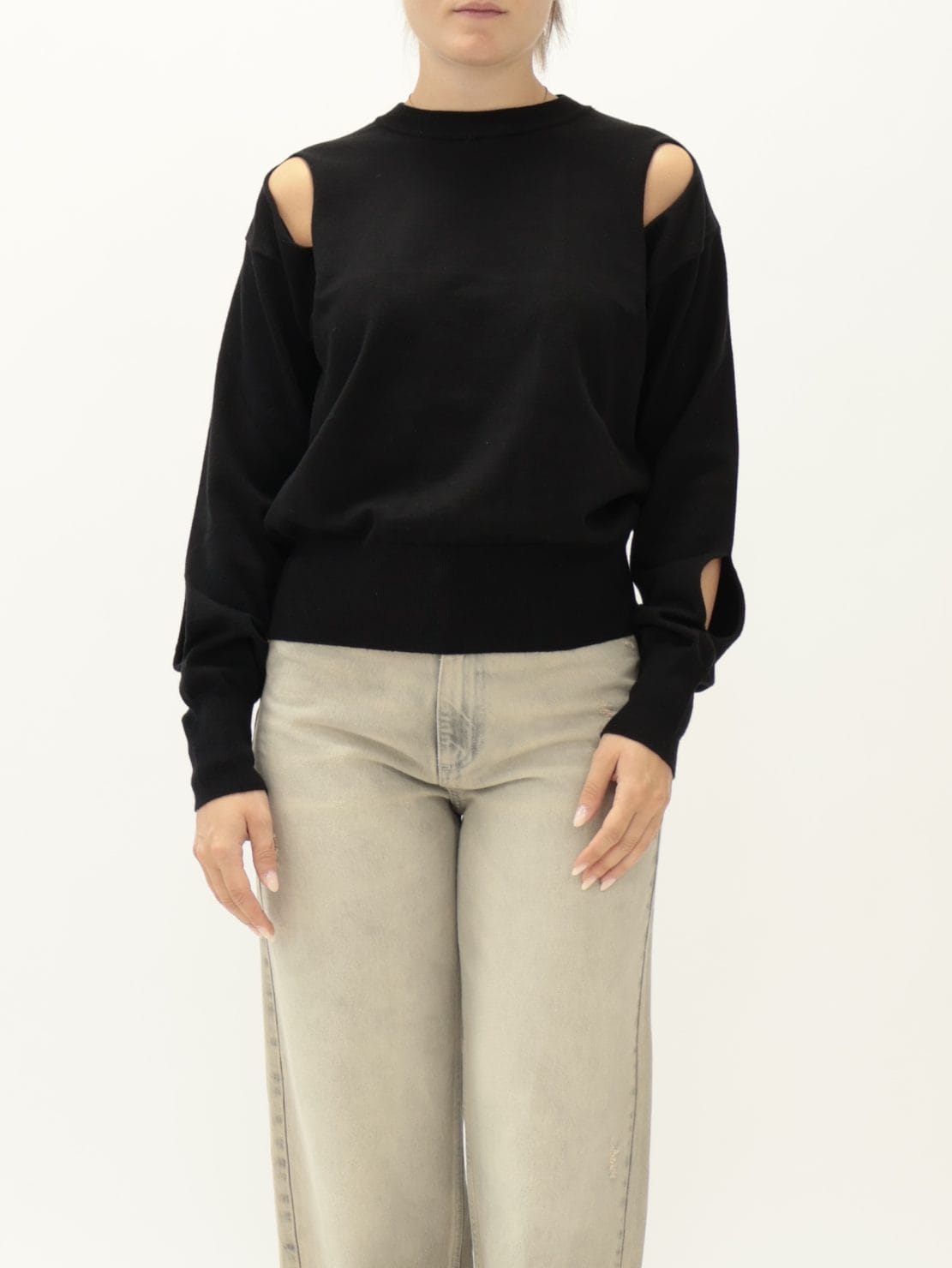 Pullover cut out nero