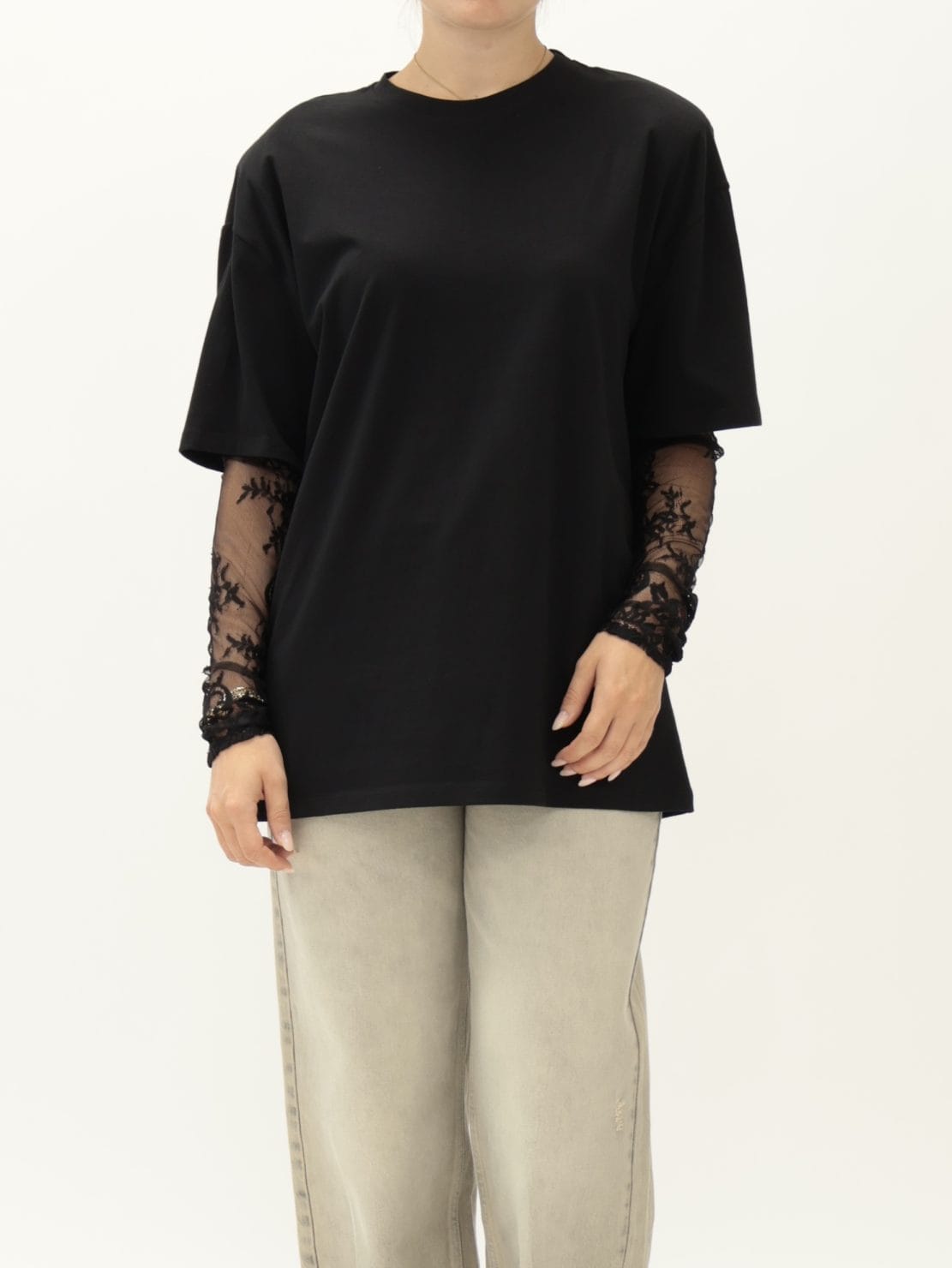 T-shirt Pizzo Nero