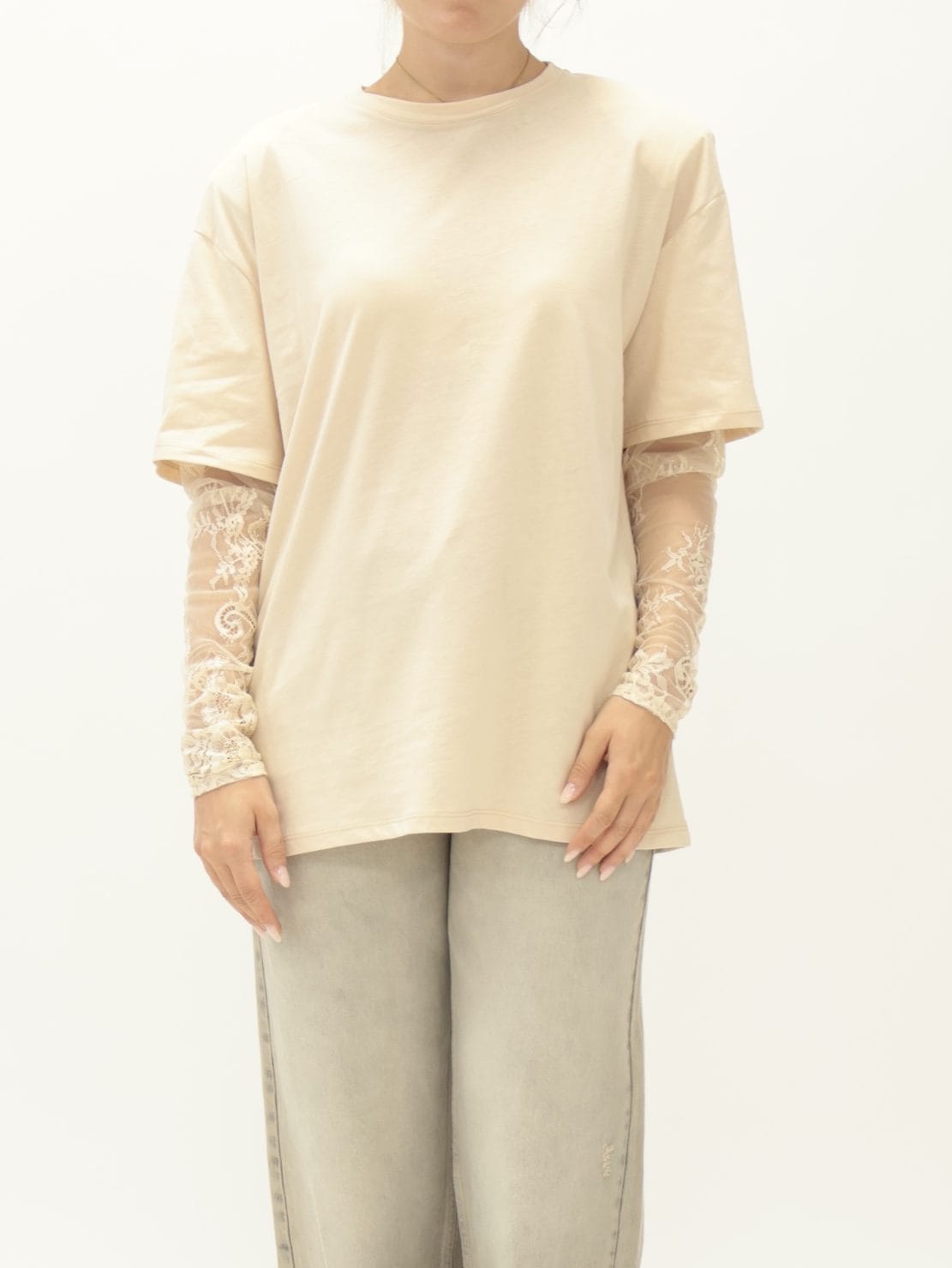 T-shirt Pizzo Panna