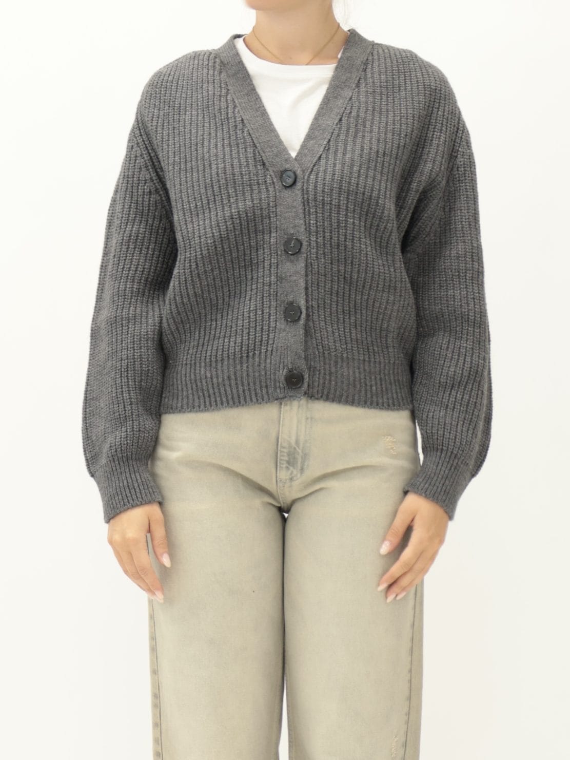 Cardigan Bottoni Grigio