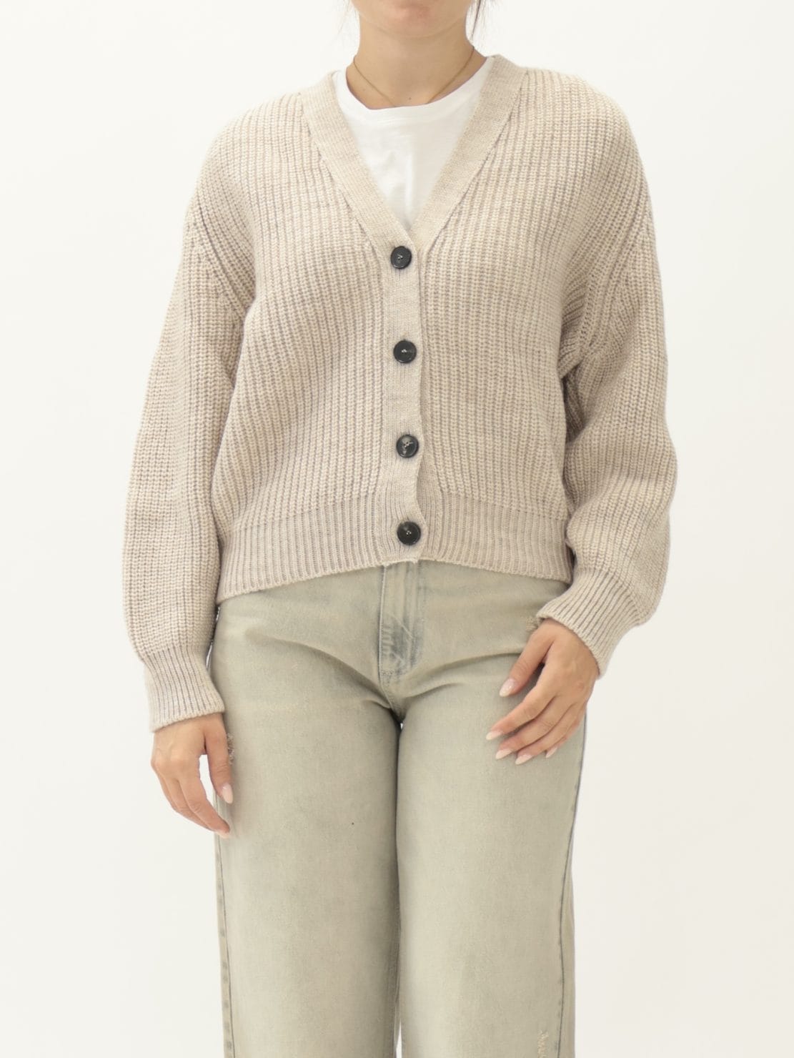 Cardigan Bottoni Beige